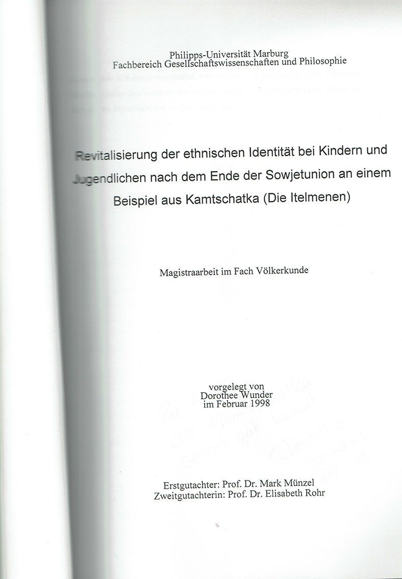 Revitalisierung der ethnischen Identität bei Kindern und Jugendlichen nach dem Ende der Sowjetunion an einem Beispiel aus Kamtschatka (Die Itelmenen)